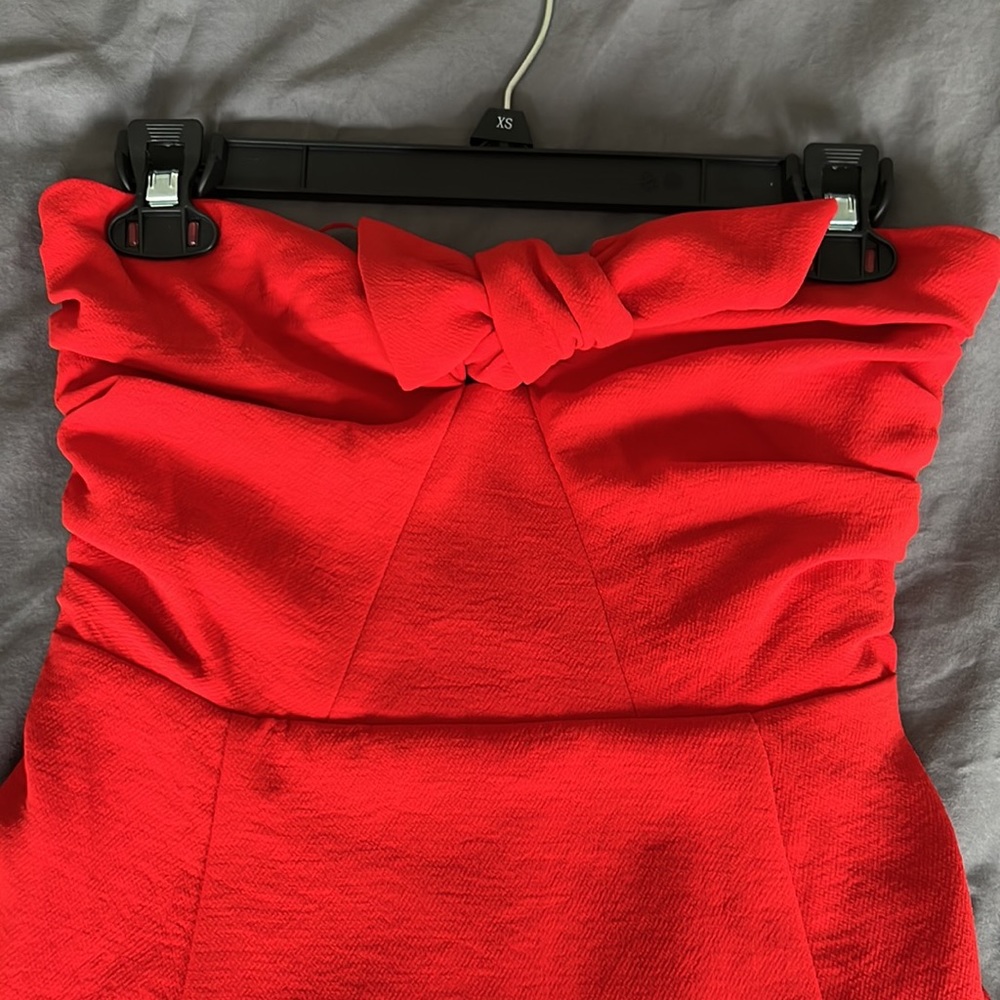 Sezane Ondine Dress Strapless Red Sundress size 6 - Picture 3 of 11